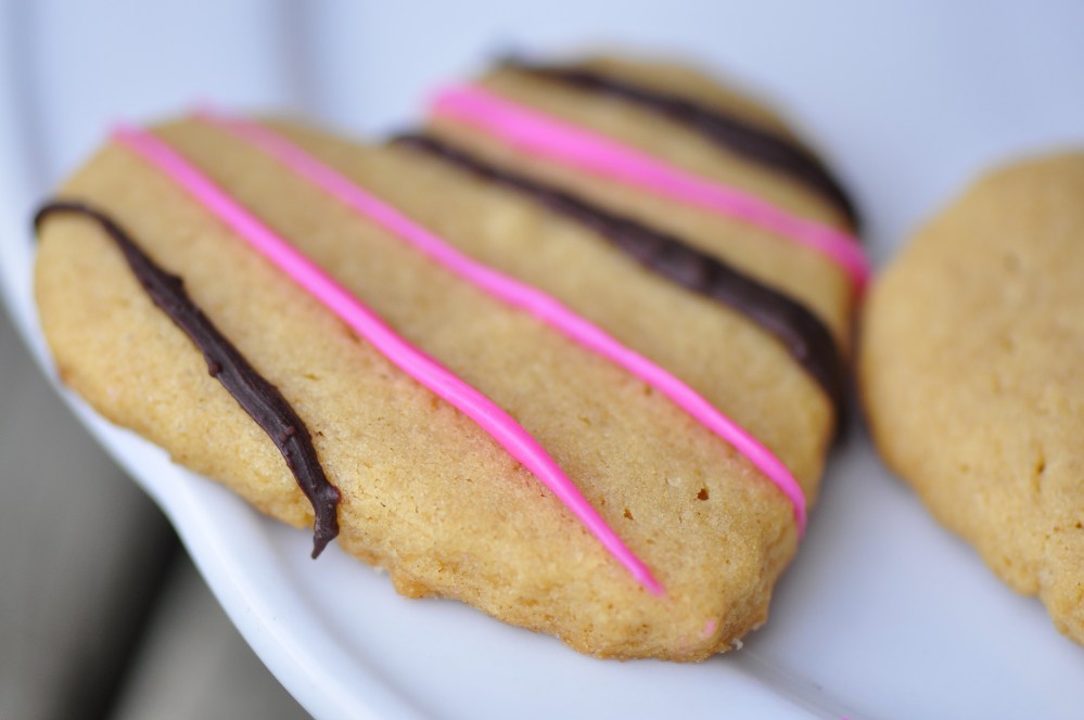 Close-up Heart Shaped Peanut Butter Cookies