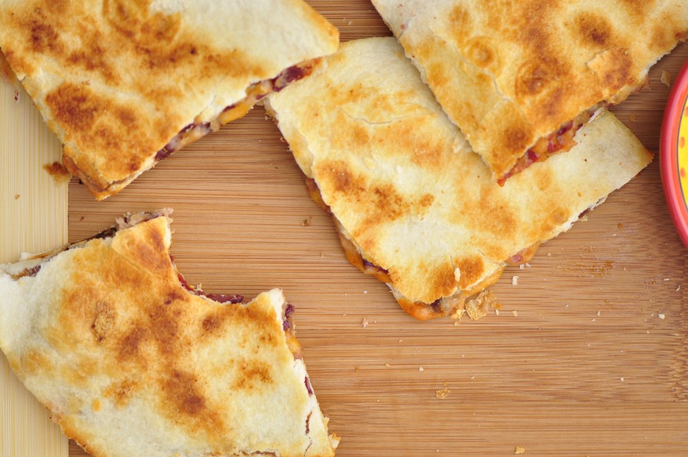 Sundried Tomato and Red Bean Quesadilla bite