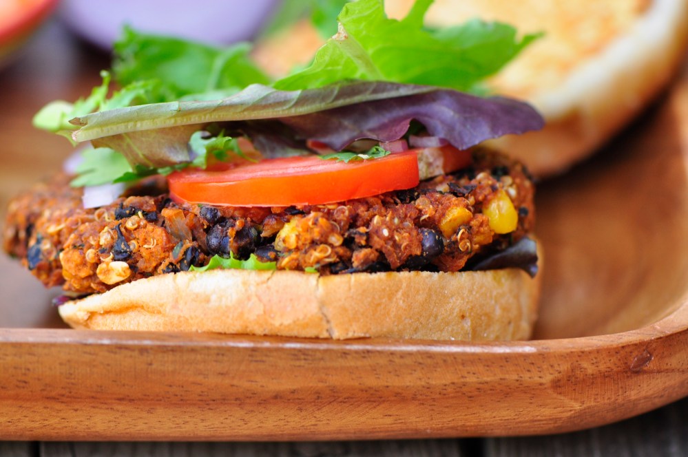 Chipotle Black Bean and Toasted Quinoa Burgers