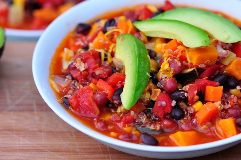 Sweet Potato, Black Bean and Quinoa Chili
