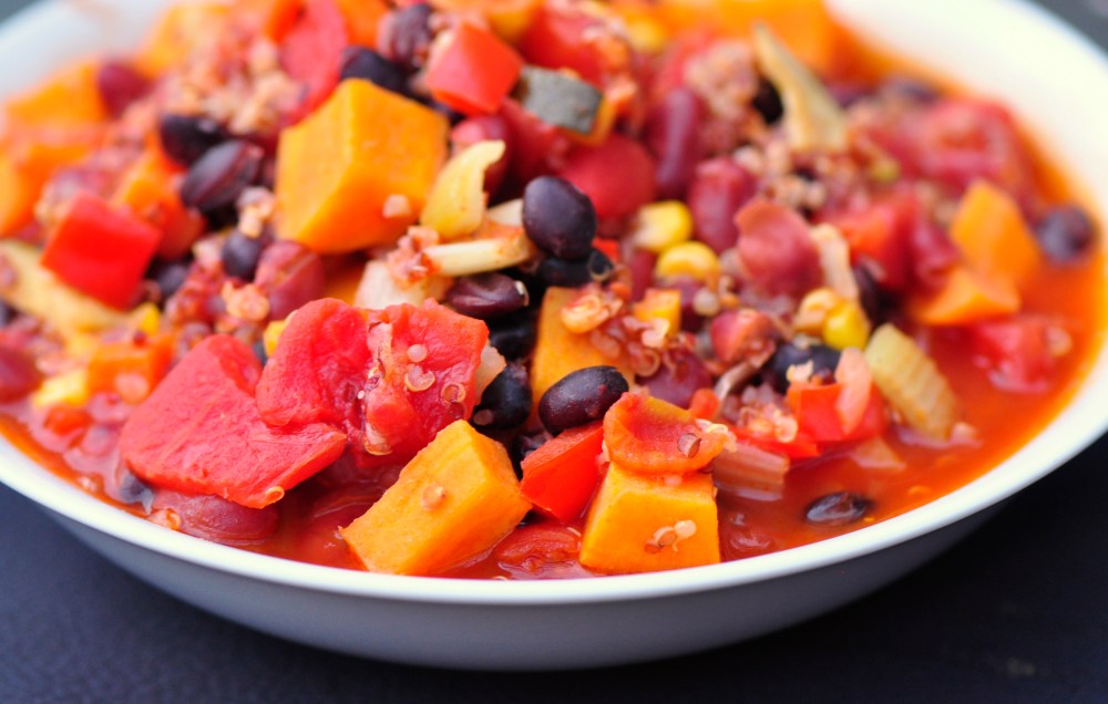 Sweet Potato, Black Bean and Quinoa Chili