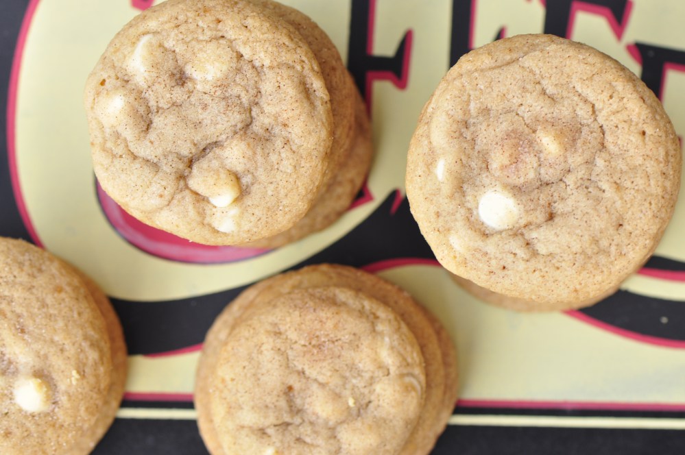 White Chocolate Snickerdoodle Cookies