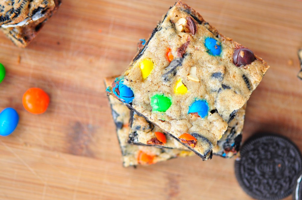 M&M and Oreo Cookie Bars