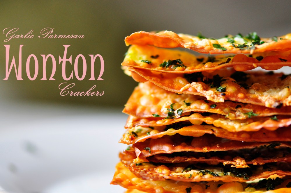 Garlic Parmesan Wonton Crackers