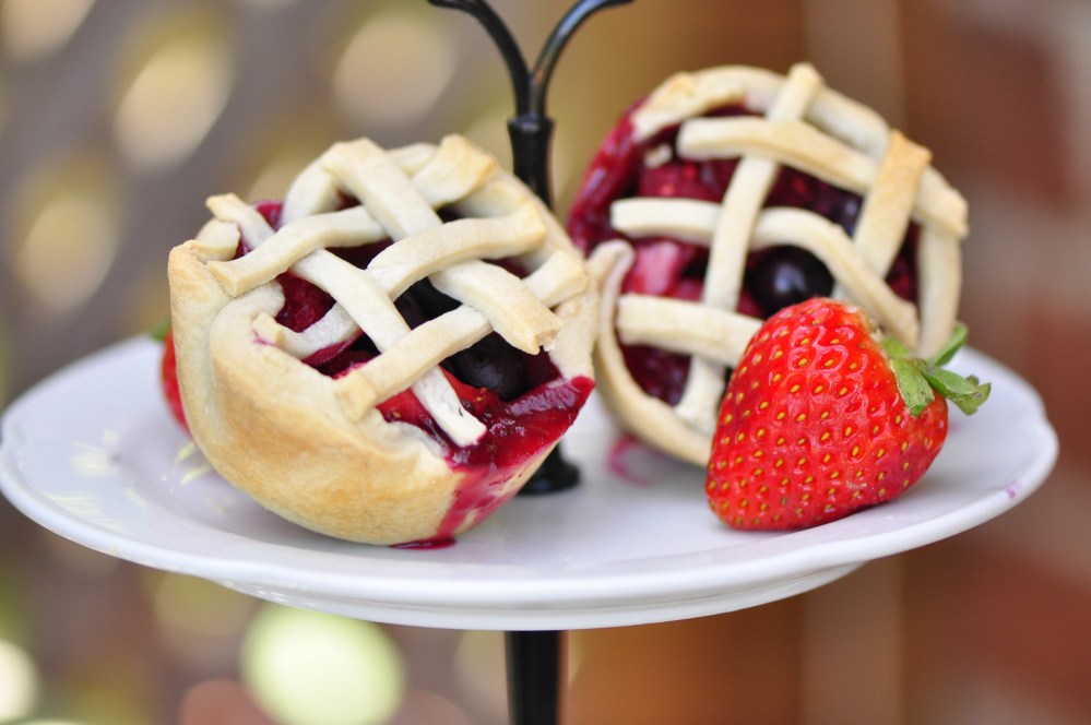 Mini mixed berry pies