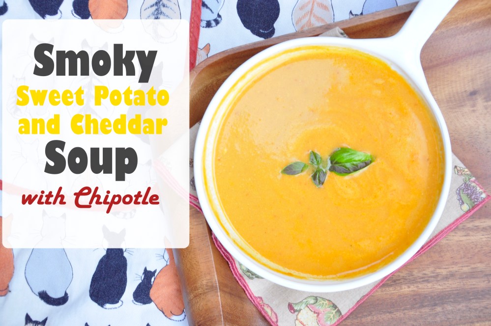 Smoky Sweet Potato Cheddar Soup with Chipotle