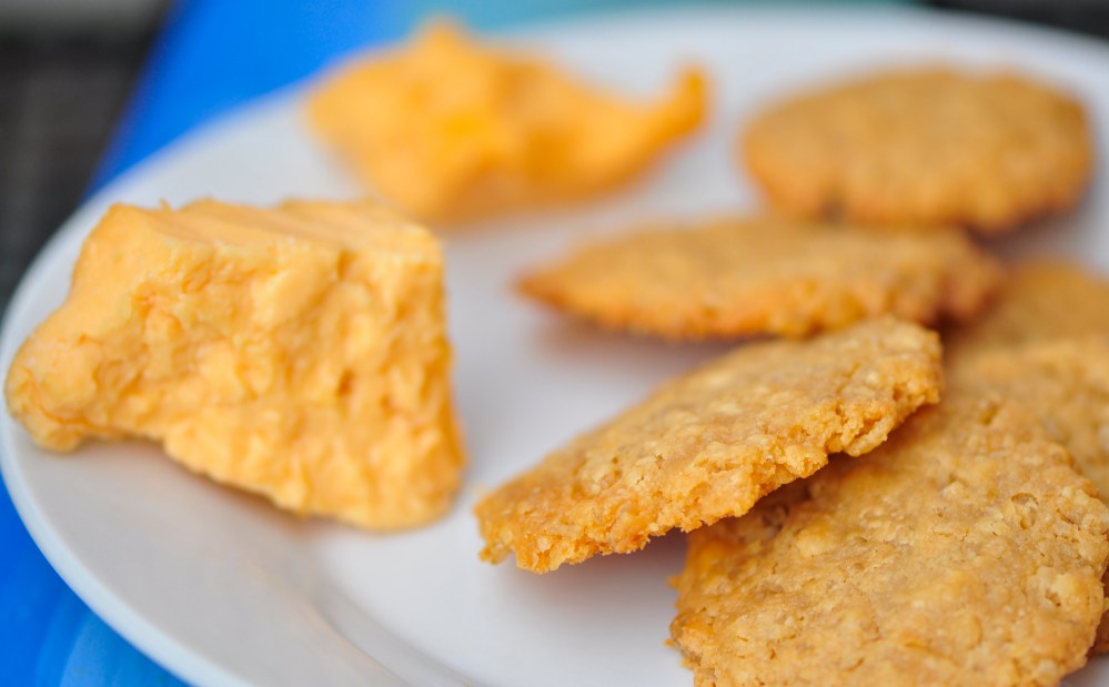 Crisped Rice and Cheese Wafers