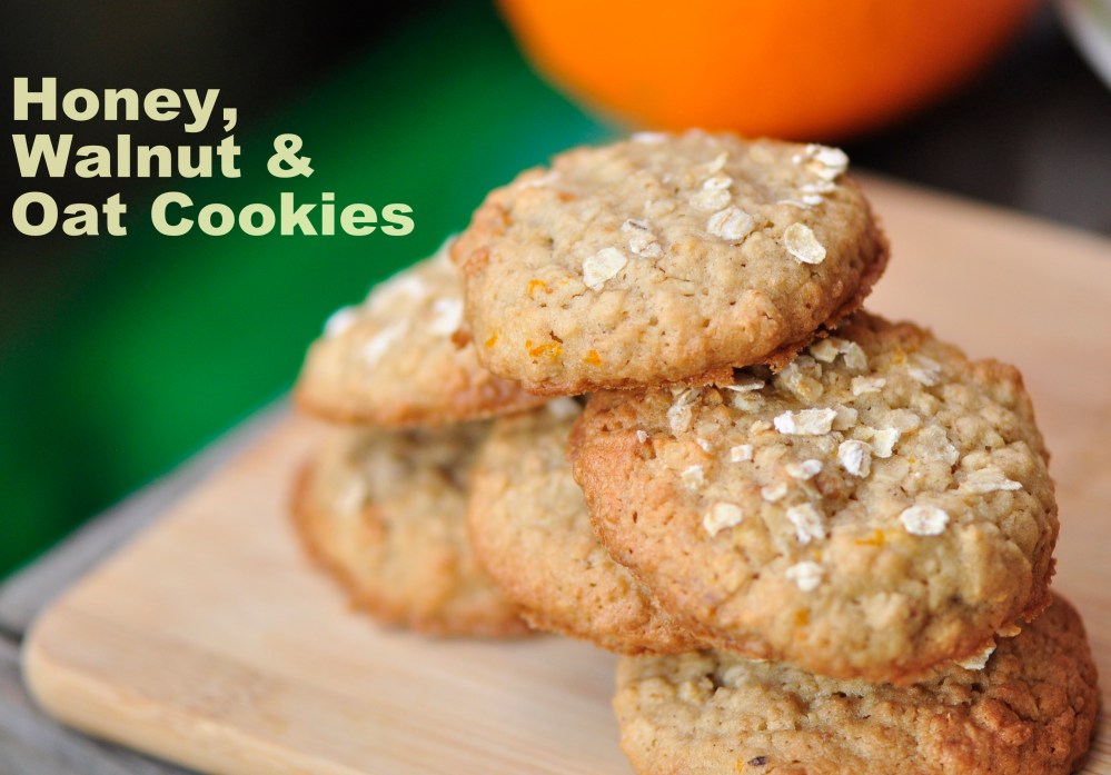 Honey, Walnut and Oat Cookies